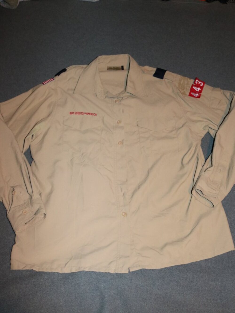 Scouting Uniform Shirt Ladies 1X Tan long-sleeve BSA Cubmaster Scout Akela